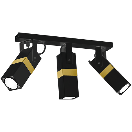 Milagro - Lampa sufitowa VIDAR BLACK/GOLD 3xGU10