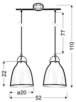 Candellux - Pensilvania 20 2X60W E27 Biały