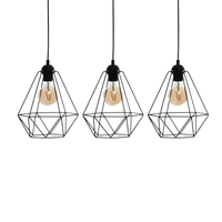 Milagro - Lampa wisząca BASKET BLACK 3xE27