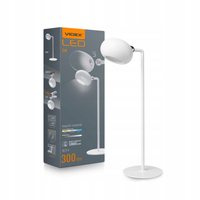 Lampka Biurkowa LED Ładowalna VIDEX 300 Lumenów Akumulator 1800mAh Biała VLE-TF18W