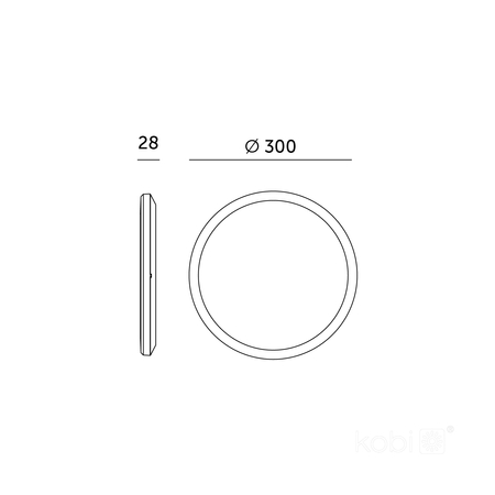 Plafon LED NIVERA CIRCLE 24W 3CCT LX IP54 czarny Kobi Premium
