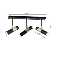 Milagro - Lampa wisząca DALLAS GOLD 3x miniGU10