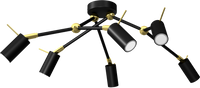 Milagro - Lampa sufitowa IRIS Black/Gold 6x mini GU10