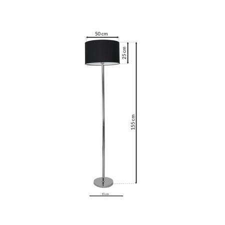 Milagro - Lampa stojąca CASINO BLACK/CHROME 1xE27