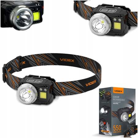 Latarka czołowa LED czujnik ruchu 5W + COB IP65
