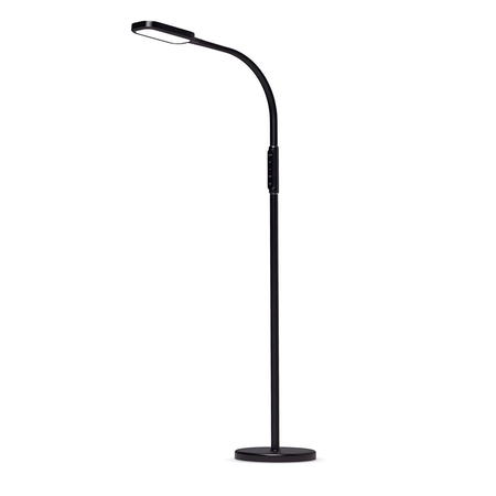 Lampa LED 2w1 podłogowa biurkowa czarna 12W 3 barwy VLE-TF07B