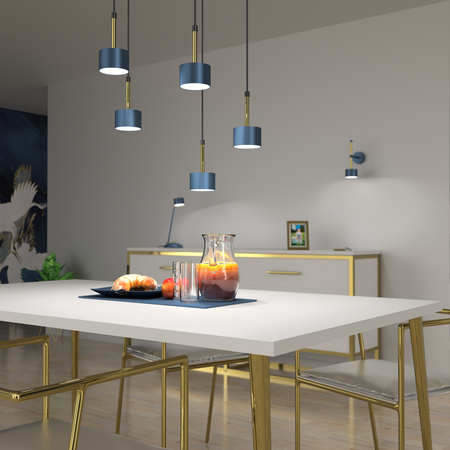Milagro - Lampa wisząca ARENA BLUE/GOLD 5xGX53