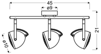 PENT LAMPA SUFITOWA LISTWA 3X50W GU10  BETONOWY SZARY