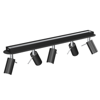 Milagro - Lampa sufitowa PRESTON BLACK/CHROME 5x mini GU10