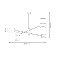 Milagro - Lampa sufitowa CROSS BLACK 4xGX53