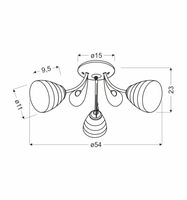 SIMPLI LAMPA WISZĄCA 3*40W E27  CHROM  Z KRYSZTAŁKIEM+KLOSZ Z PASKIEM