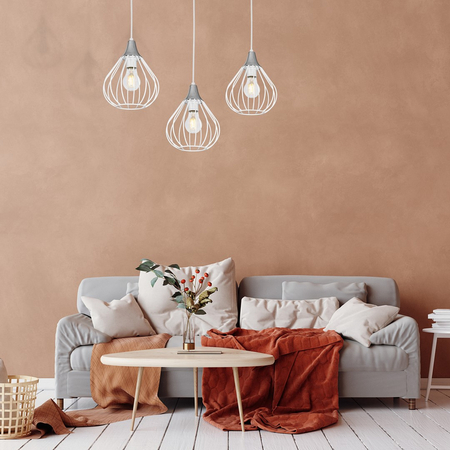 Milagro - Lampa wisząca KANE WHITE 3xE27