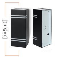 Kinkiet ogrodowy QUAZAR 7 2xGU10 IP44 czarny Kobi