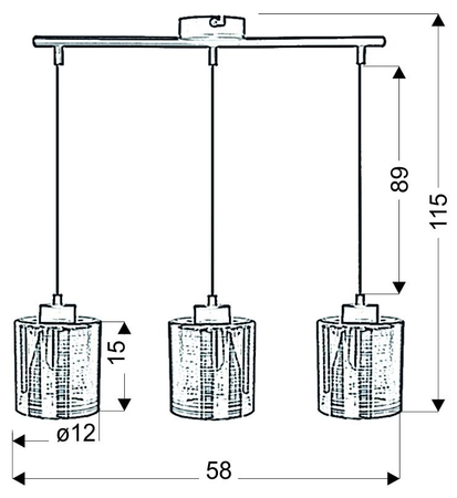 NOCTURNO LAMPA WISZĄCA 3X40W E27 CHROM