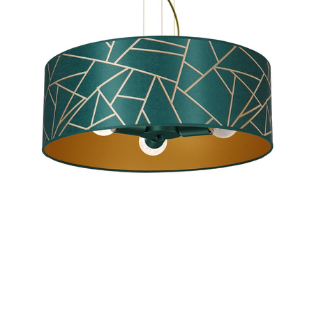 Milagro - Lampa wisząca ZIGGY WHITE Gold/Bottle green  3xE27