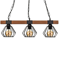 Milagro - Lampa wisząca ULF BLACK/WOOD 3xE27