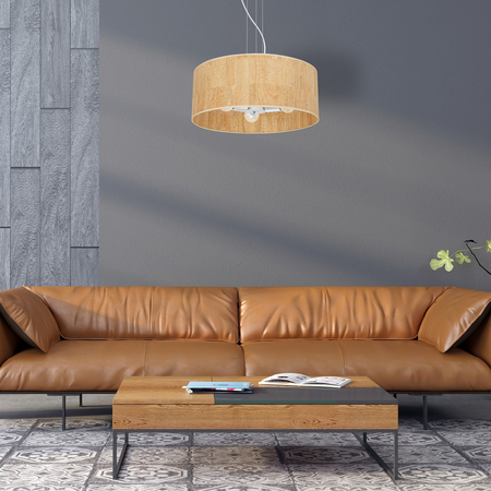 Milagro - Lampa wisząca CORK White/Cork 3xE27