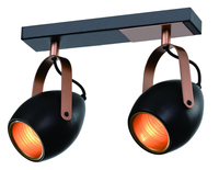 Anica lampa sufitowa listwa czarny 2x40w e14 odbłyśnik złoty
