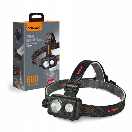 Latarka Czołowa Videx LED Akumulatorowa Czołówka 600 Lumenów USB C 5000K VLF-H189