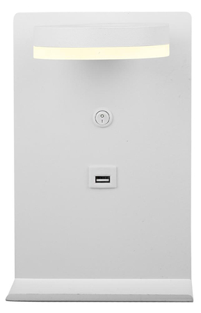 COMPACT LAMPA KINKIET 4W LED BIAŁY + ŁADOWARKA USB