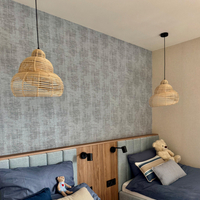 Rattanowa lampa wisząca Shella 60 cm jasne drewno 1xE27