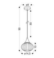 LAMPA WISZĄCA EXETER  145mm 1 CZARNY