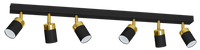 Milagro - Lampa sufitowa JOKER BLACK/GOLD 6xGU10