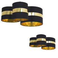 Milagro - Lampa sufitowa PALMIRA BLACK / GOLD 3xE27
