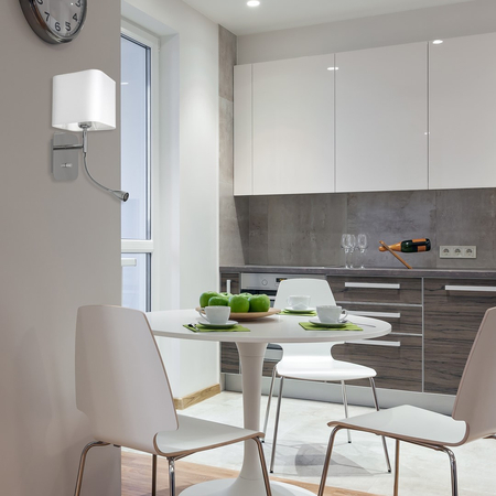 Milagro - Kinkiet NAPOLI WHITE/CHROME 1xE27 + 1W LED