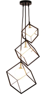 LAMPA WISZACA WEERT 3 CZARNY ZŁOTY 120x20x28