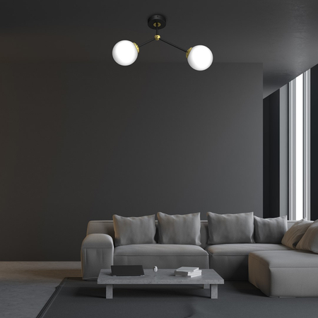 Milagro - Lampa sufitowa JOY BLACK / GOLD 2xE14