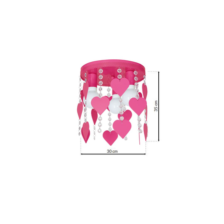 Milagro - Lampa Sufitowa CORAZON PINK 3xE27