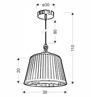 AMORE LAMPA WISZĄCA 1X60W E27 STOŻEK CZARNY
