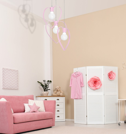 Milagro - Lampa wisząca AMORE PINK 3xE27