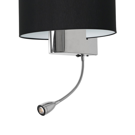 Milagro - Kinkiet CASINO BLACK/CHROME 1xE27 + 1W LED