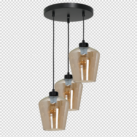 Milagro - Lampa wisząca SANTIAGO AMBER 3xE27