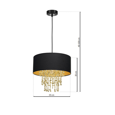 Milagro - Lampa wisząca ALMERIA BLACK/GOLD 1xE27