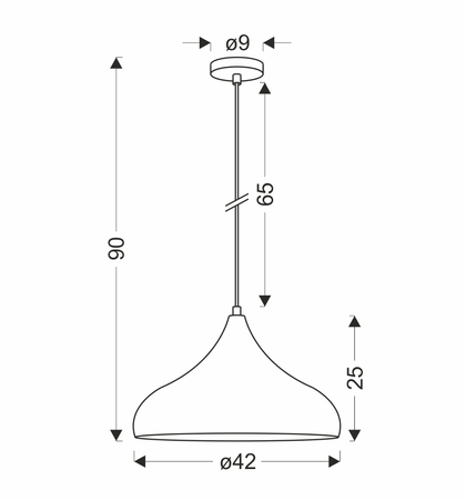 LAMPA WISZĄCA VIBORG 420mm 1 CZARNY