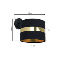 Milagro - Kinkiet PALMIRA BLACK / GOLD 1xE27 60W