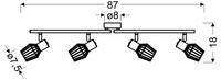 VIKING LAMPA SUFITOWA LISTWA 4X40W E14 SZARY