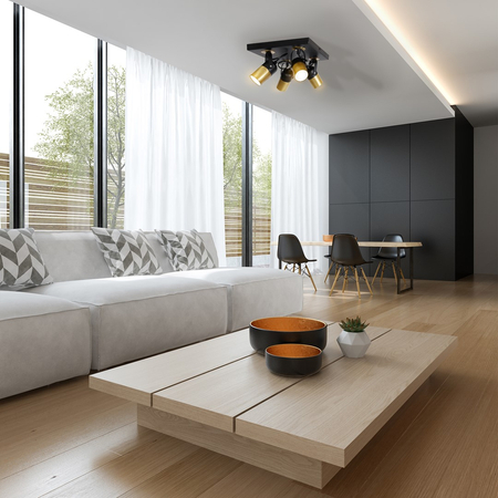 Milagro - Lampa sufitowa WILSON BLACK 4xGU10