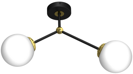 Milagro - Lampa sufitowa JOY BLACK / GOLD 2xE14