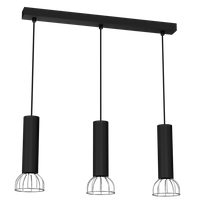 Milagro - Lampa Wisząca DANTE BLACK/SILVER 3x mini GU10