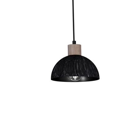 Milagro - Lampa wisząca ERIK Sawn black/Patinated wood 2XE27