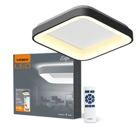 Plafon LED Videx Edge czarny kwadrat 72W 2700K/4000K/6000K 4700lm pilot VLE-ESC-72B