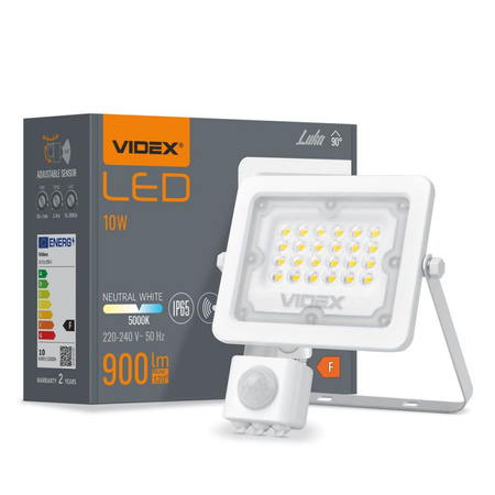 LED Naświetlacz VIDEX-FLOOD-LED-PIR-LUCA-10W-NW