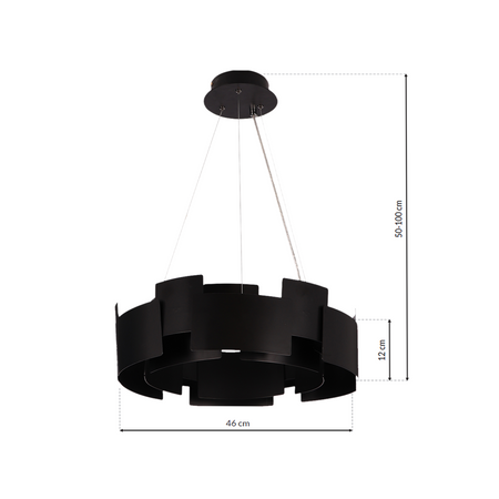 Milagro - Lampa wisząca TORINO BLACK 24W LED
