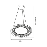 Milagro - Lampa wisząca NEST 43W LED śr. 61cm