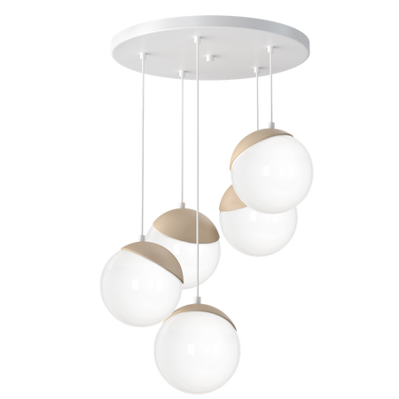 Milagro - Lampa wisząca SFERA WOOD 5xE14