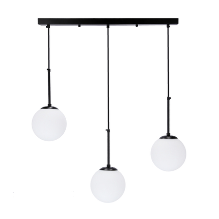 Pompei lampa wisząca czarny 3x40w e27 klosz biały